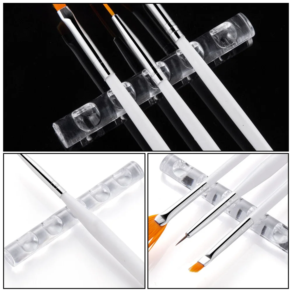 

5Pcs Acrylic Nail Brush Stand Transparent Storage Rack Manicure Storage Stand for Art Brushes Manicure Salon Supplies
