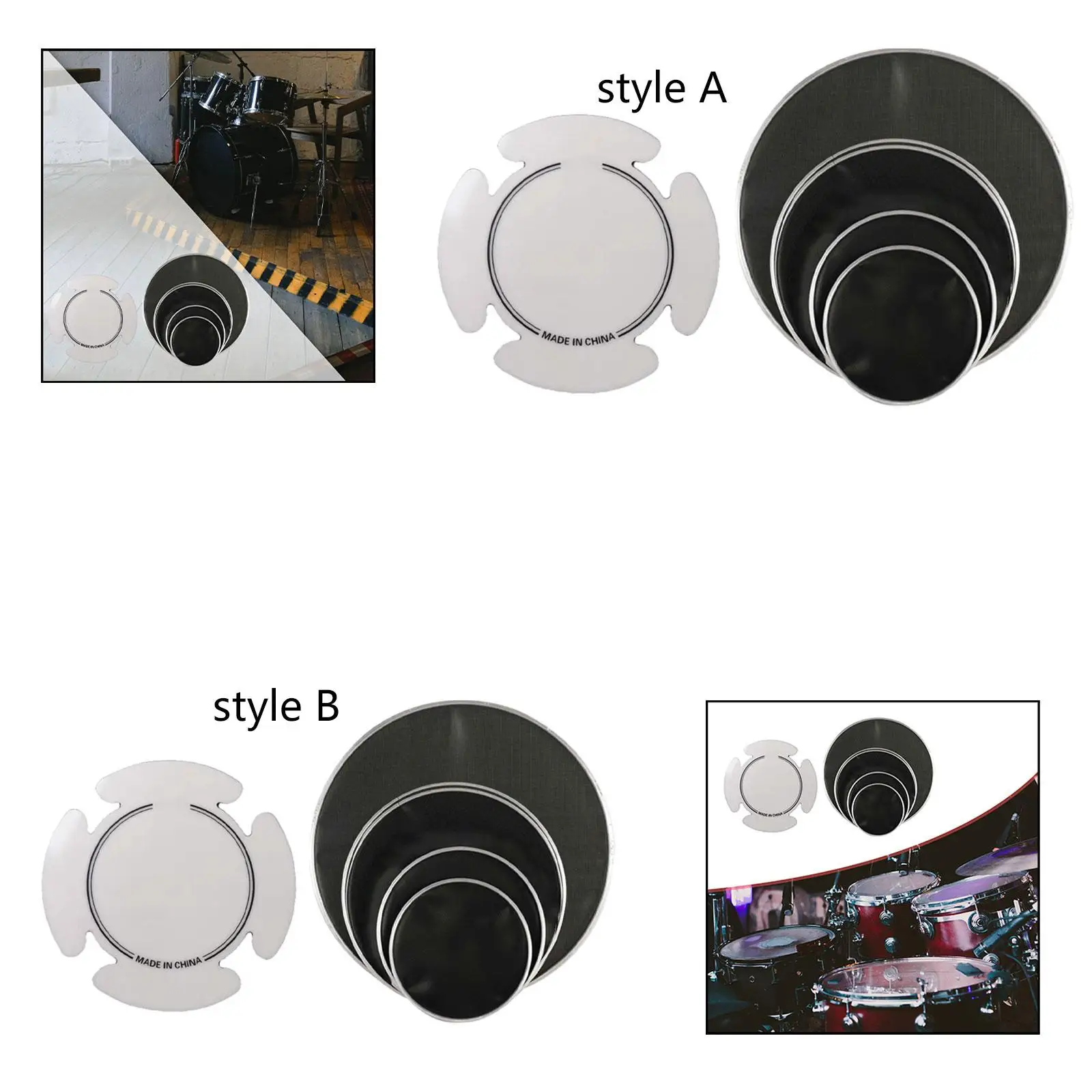 

5 Pieces Bass Drum Head Practical Silent Mute for Practice Drum Players Kids