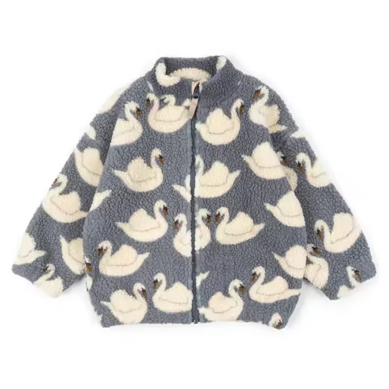 2026 KS Brand Winter Baby Girls Boys Lambswool Cherry Jackets Kids Clothes Boys Sequin Cartoon Outerwear Children's Coats 1-9Yrs - Image 6