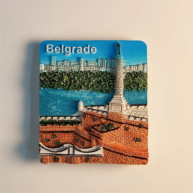 Сербия, Белград, ручная роспись, 3D стереоскопический, туристические сувениры, живопись из смолы, украшение дома, магниты на холодильник