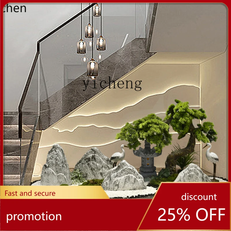 

HXL indoor dry landscape simulation green plant welcome pine landscape decoration floor ornament