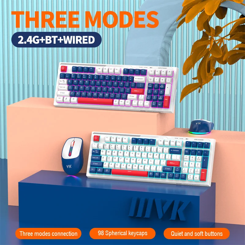 Three-Mode Keyboard  Mouse Rgb Luminous Peripherals Ergonomics Desktop Laptop Esports Games Multi-Device Connection Accessories