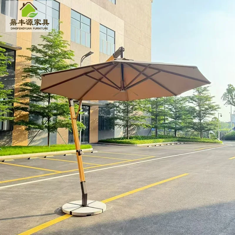 Leisure 7-character Parasol Side Stand Umbrella, Outdoor Large Roman Umbrella Windproof Sunscreen Parasol Garden Balcony Parasol