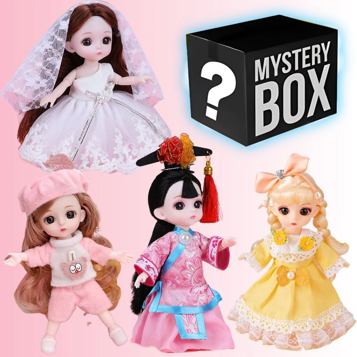 

Mystery Figure Dolls 16cm 6.3in Cute BJD Lucky Blind Box Bag with Clothes and Shoes Movable Fashion Model Girl Gift Child Toys