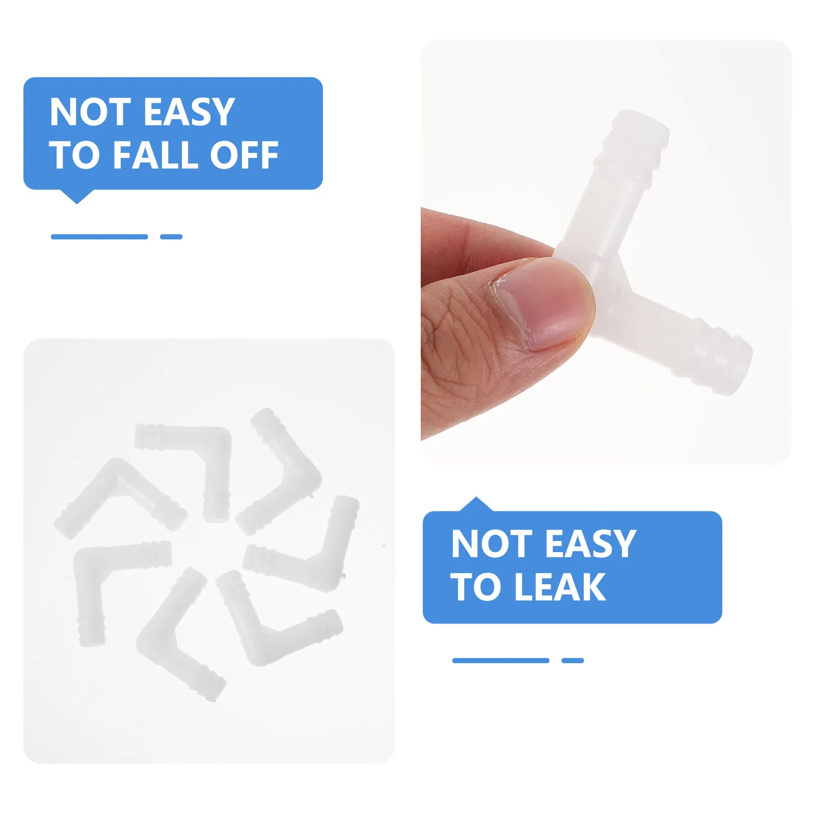 10Pcs 90 Degree PP Elbow Connectors Easy Install Leak Proof Right Angle Hose Barbs Tubing Fittings for Home Restaurant Hotel