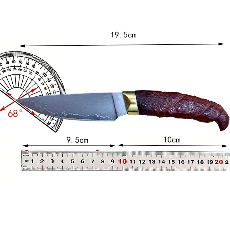 4 Inch Utility Knife With Cover San-mei Steel Steel VG10 Blade Cleaver BBQ Steak Paring Kitchen Knife Rosewood & Copper Handle