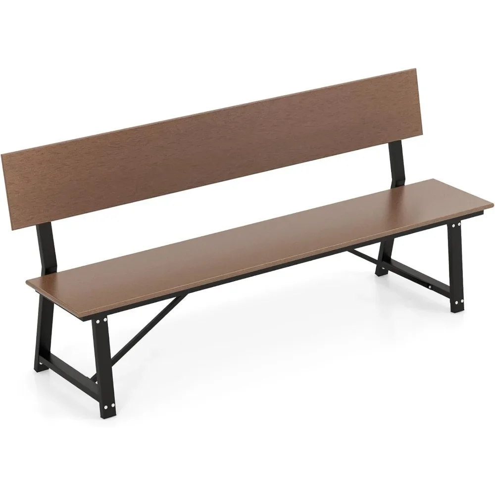 Outdoor Bench, Extra Long Patio HDPE Bench for 4 People, Heavy-Duty Patio Picnic Bench, Outdoor Dining Bench for Garden