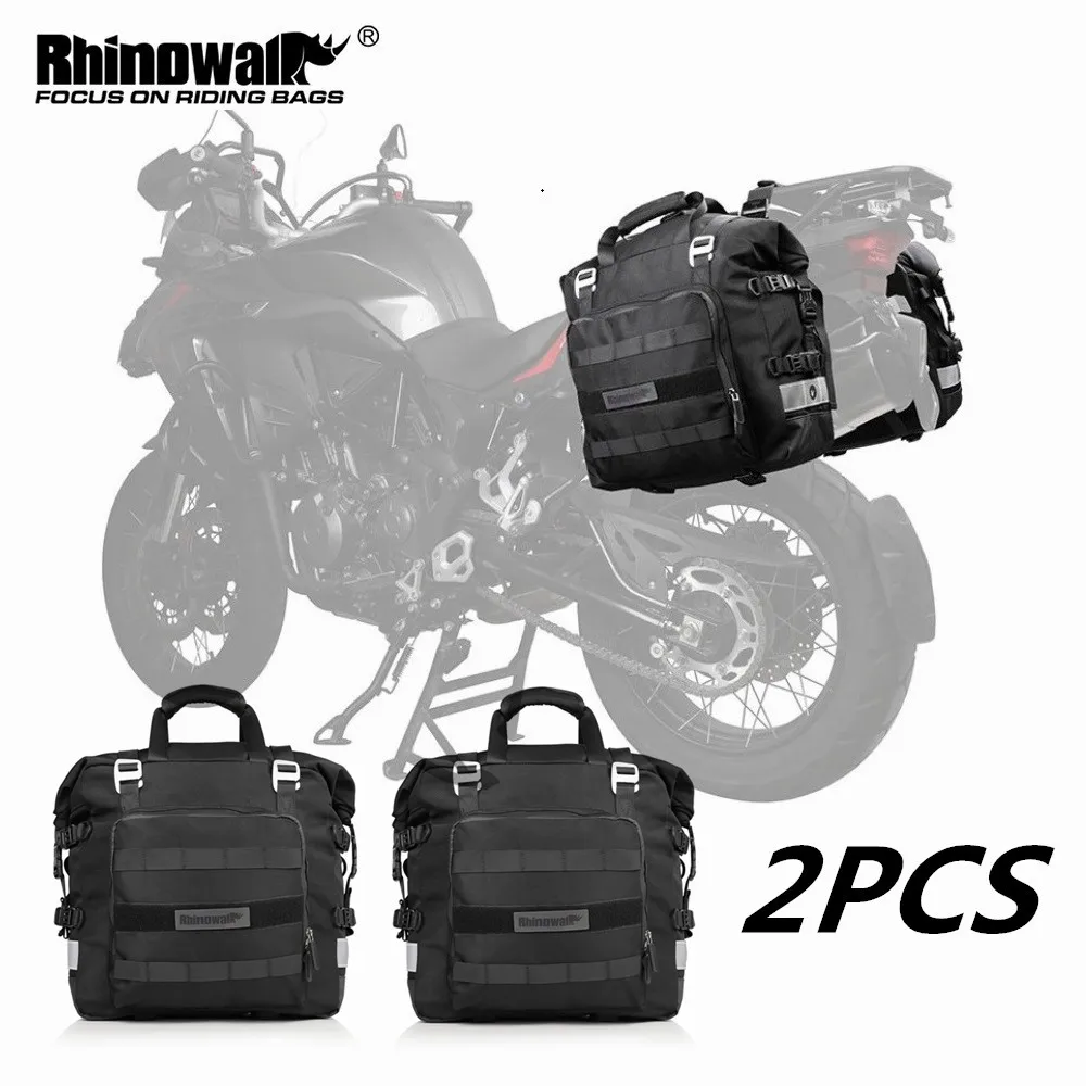 Rhinowalk 2Pcs Motorcycle Side Bag 20L Motorbike Saddlebag Back Seat Bag With Waterproof Inner Bag Motorcycle Travel Luggage Bag