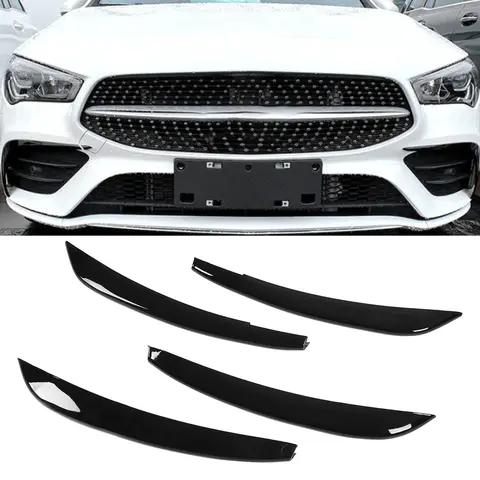 4Pcs/Set Front Bumper Fog Light Grille Cover Trim Replacement for Mercedes CLA C118 CLA180 CLA200 CLA250 W118 Car Styling