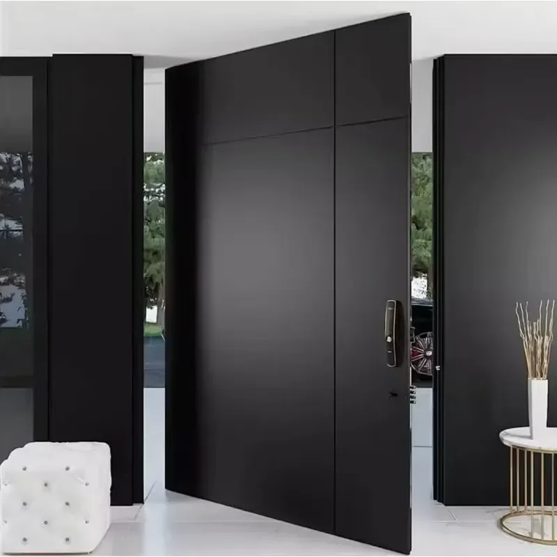 Aluminum Alloy Double-Door Interlocking Doors with Minimalist Design Finished Surface Fire Prevention for Interior Use