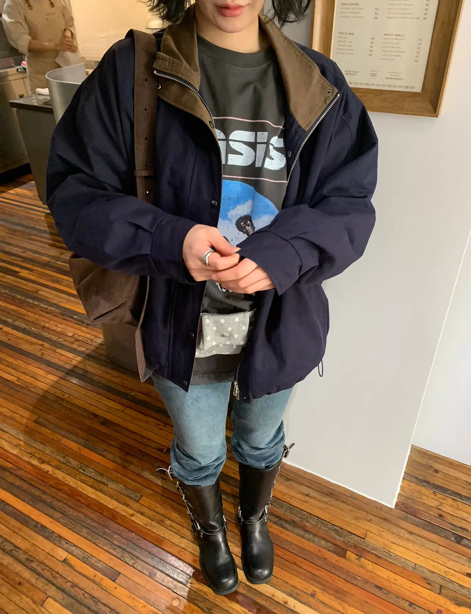 2 ألوان فضفاضة الكورية نمط المرأة سترة ملابس خارجية الخريف 2025 أناقة سستة شيك كم طويل بلايز أنثى (ww1746