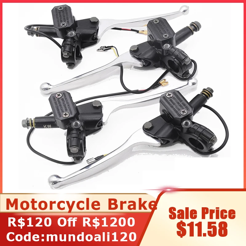 Hydraulic Brakes Motorcycle Brake Pump W/ W/O 8mm Rearview Mirror Thread Cylinder Pump Handle Accessory Left Right Clutch Lever