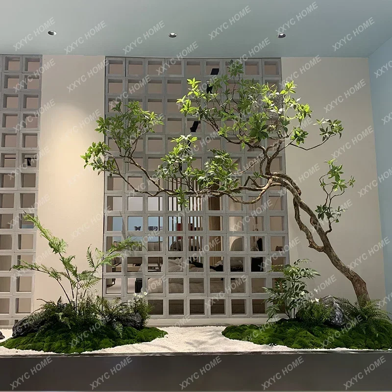 Fake Trees Green Plant Landscape Indoor Decoration Stairs Lower Corner Window Floor Landscape Simple