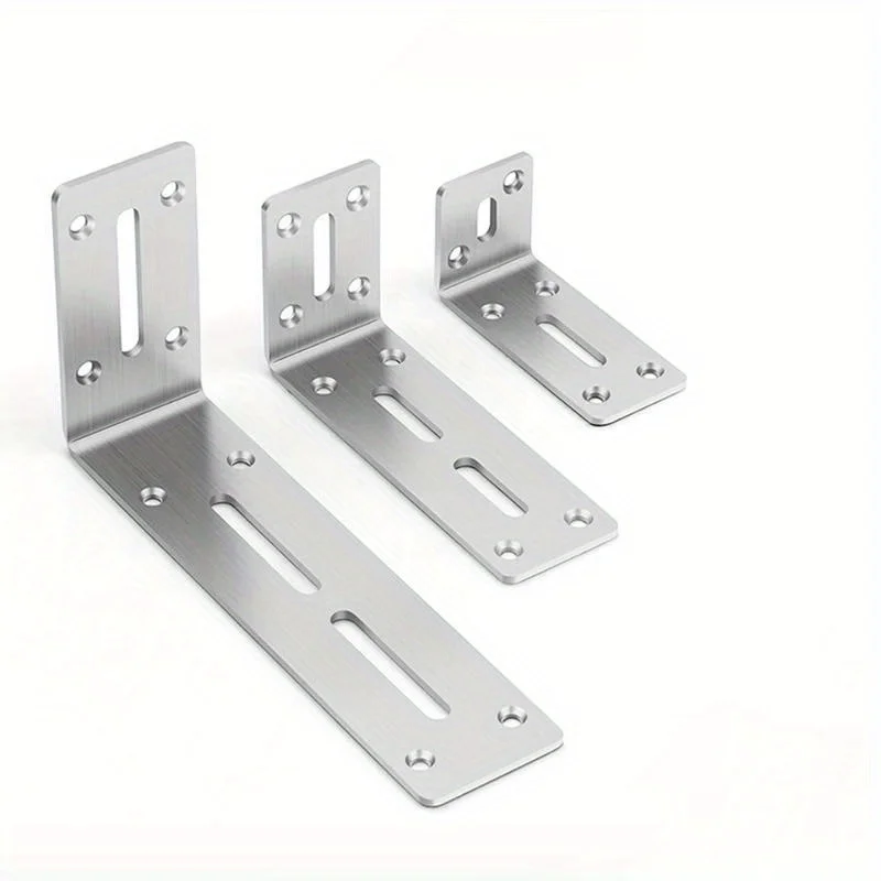 2pcs Stainless Steel 90 Degree Angle Bracket, Corner Bracket, Joint Fastener, Furniture Door Cabinet Screen Wall with Screws