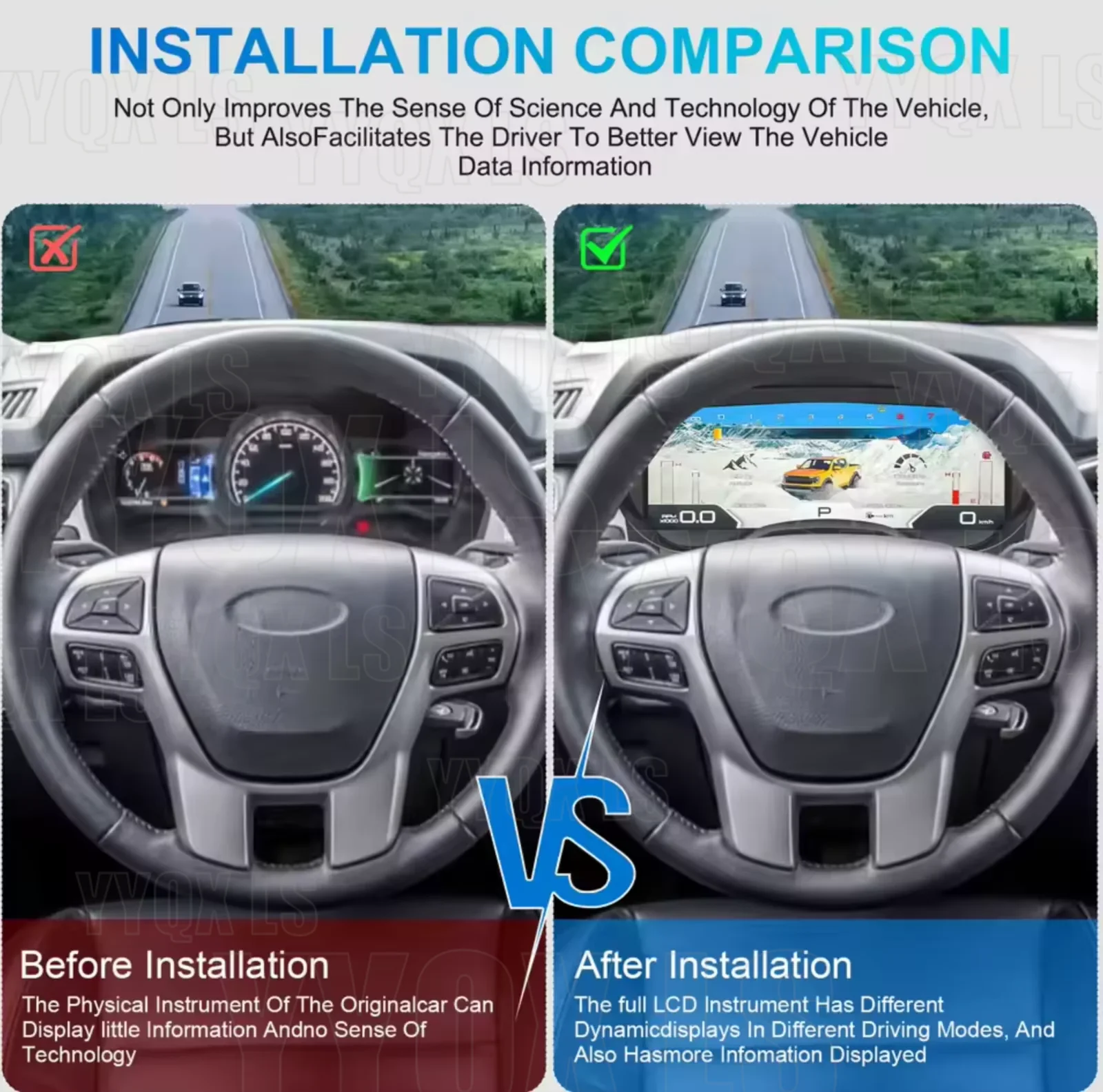 No programming Required For Ford Everest Ranger T7 T8 2016~2021 Performance Display Dashboard DenaliDigital Instrument Cluster