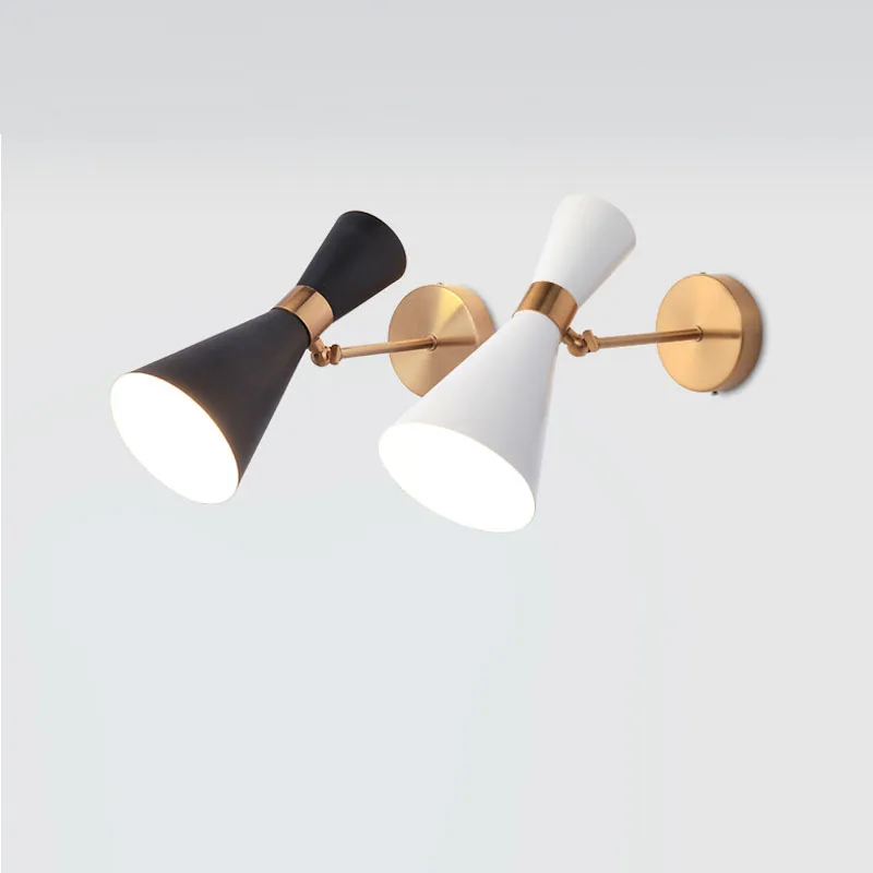 Modern Wall Sconce Adjustable Corridor Wall Bed Lamp with Switch Iron Art Plating E27 Lighting Fixtures Nordic Wall Lamp