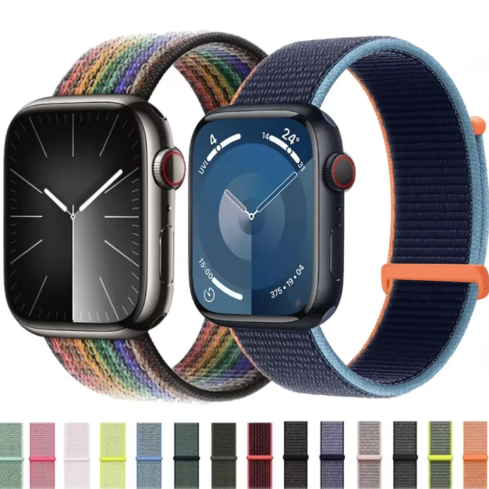 

Braided Nylon Loop Strap for Apple Watch series 10 46mm 42mm/Ultra 2 49mm/9 8 7 45mm 41mm Sport Bracelet iWatch 6 5 4 SE 44 40mm