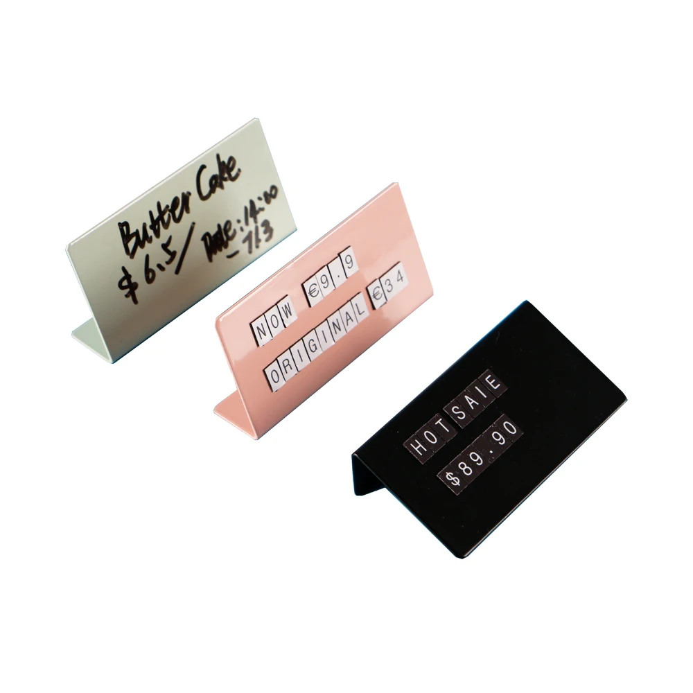 Metalen toonbankschild met verwisselbare letters - Magnetische prijs-/naamlabel voor restaurant en café - Op maat gemaakt staand display