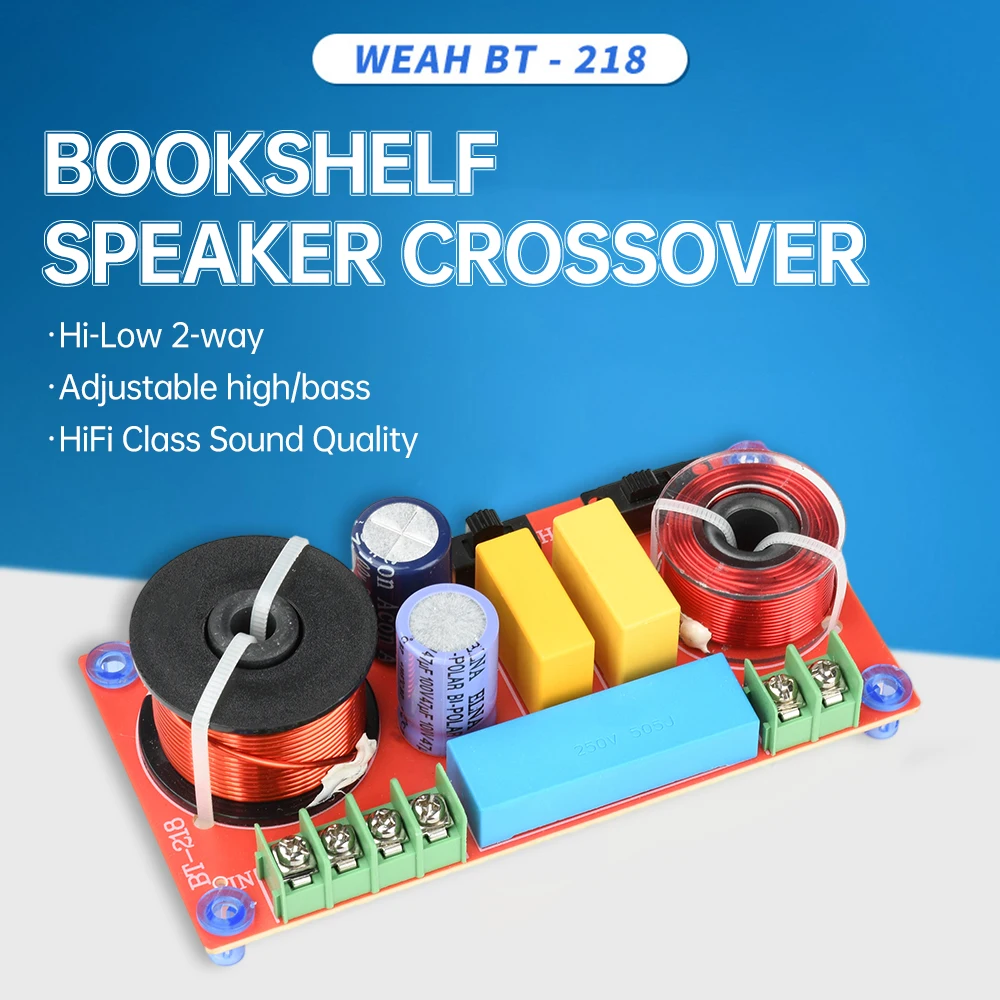 150W HiFi Bookshelf Speaker Crossover Adjustable 2-Way High Low Frequency Divider Filter For DIY Speaker Modification