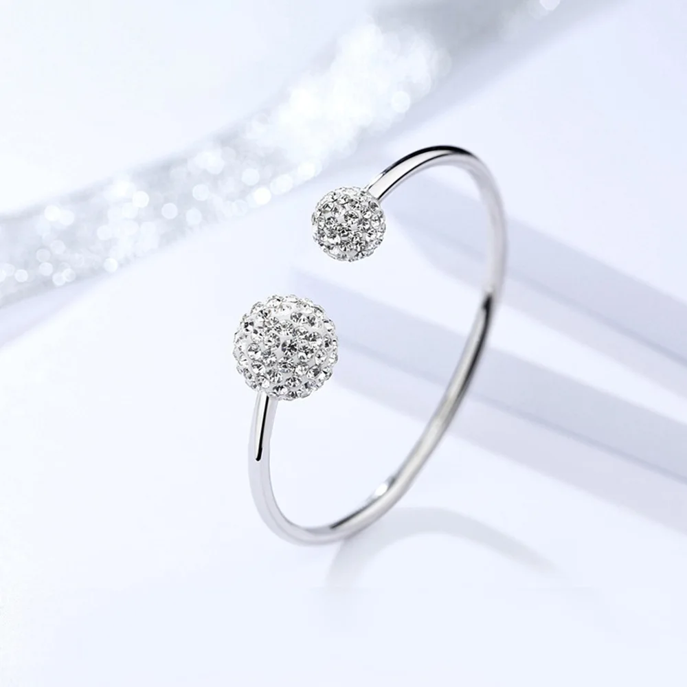 

925 Sterling Silver Stylish Simple Shambhala Zircon Bracelet Suitable for Women to Wear Birthday Anniversary Gifts