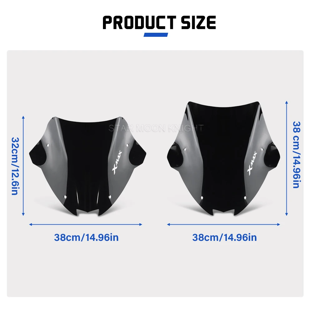 For Yamaha XMAX300 X MAX XMAX 300 Tech MAX+ 2025 Front Windshield Motorcycle Accessories Deflector Windscreen Fairing Fly Screen