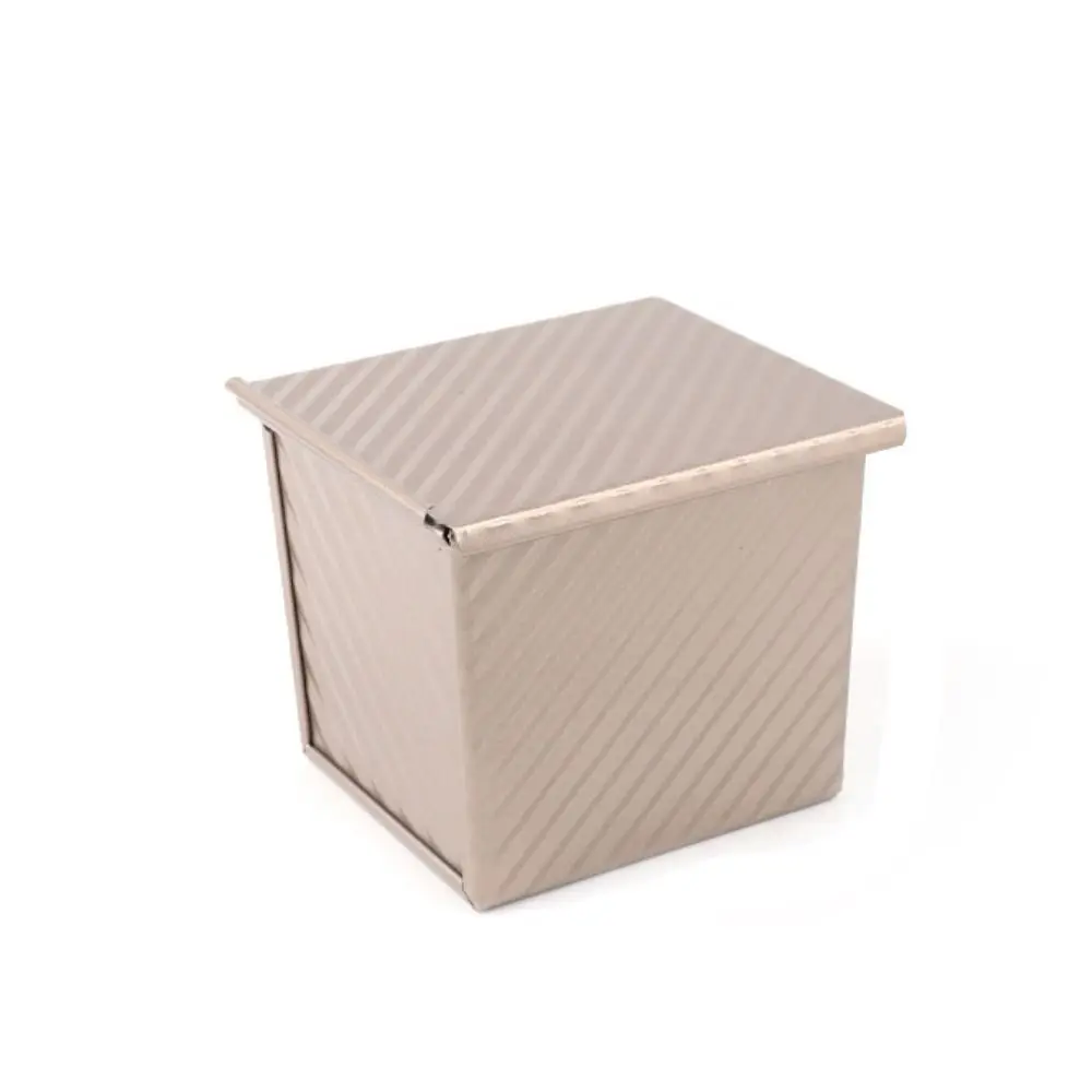 

Kitchen Tool Non-Stick Square Corrugated Loaf Pan Carbon Steel with Cover Bread Mold Champagne Mini Cube Toast Box Dough