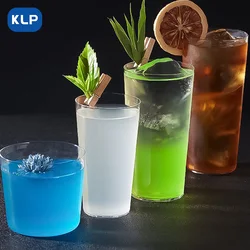 KLP 1 pcs lead-free glass engraved ultra-thin slanting collins cup, simple and classic style, suitable for drinking, beverages,