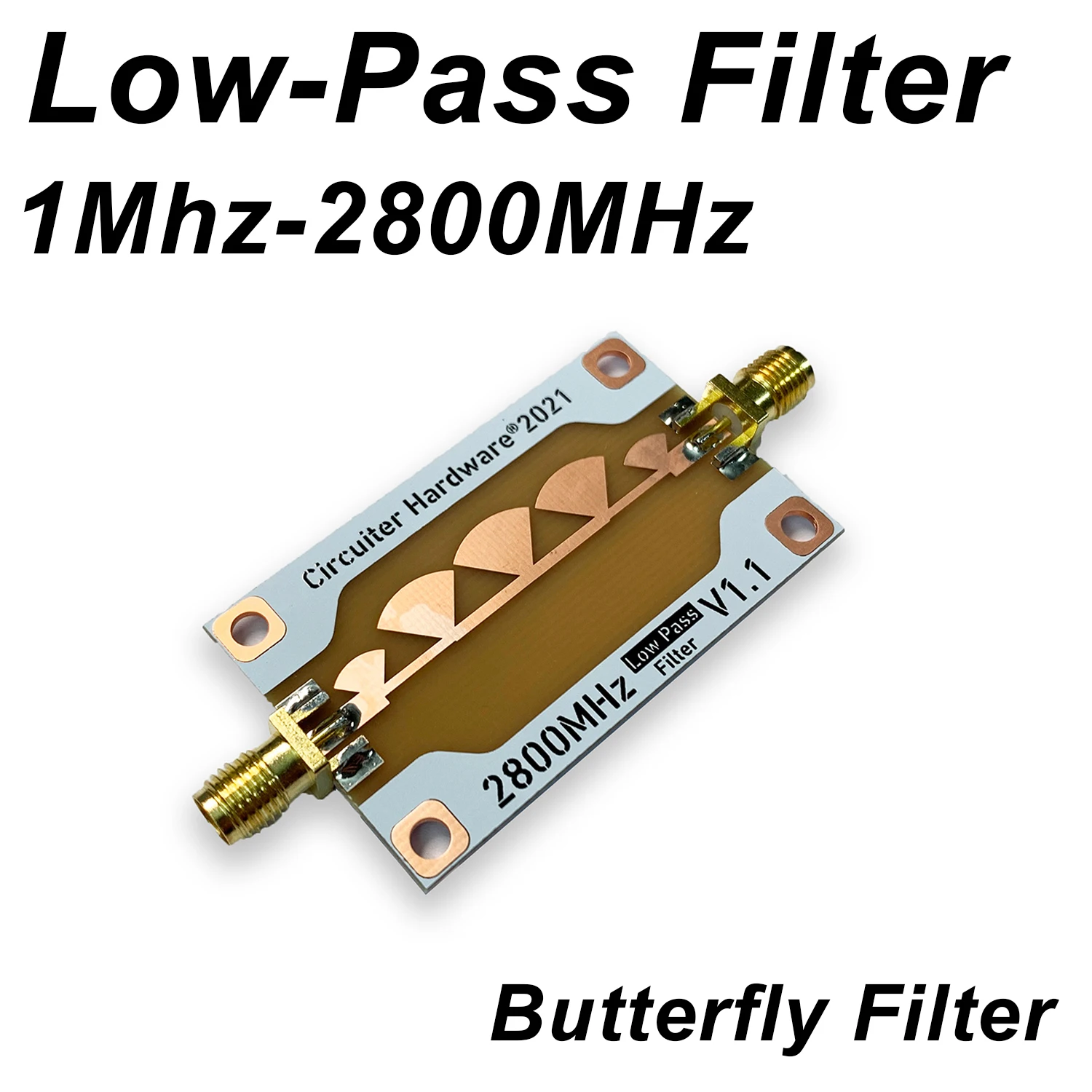 1M-2800Mhz Butterfly Low-pass Filter Microstrip Line Filter For RF Radio Amplifier Radio GNSS LORA Drone SDR Wifi Walkie Talkie