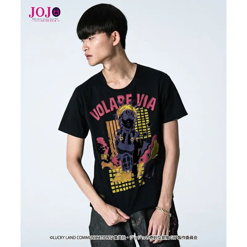 JOJOs Bizarre Adventure Gilca Graphic T Shirts Small Plane Printed T-shirt for Couples Harajuku Unisex Shirts for Women