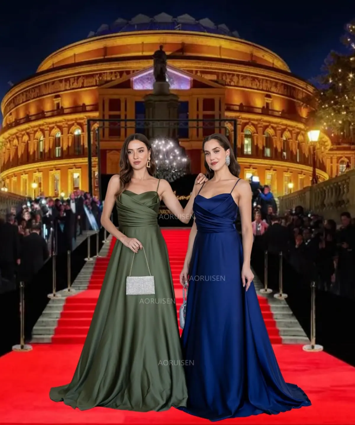 スパゲッティストラップサテンプロムドレス女性用ラッシュロングボールガウンAラインフォーマルガウン2025イブニングドレス