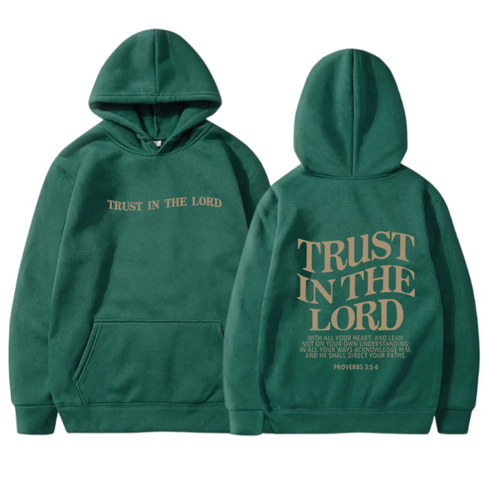 Y2k Clothes Trust In The Lord Women'S Sweatshirts Letter Print Long Sleeve Classic Hooded Hoodies Basic Versatile Simple Hoodie