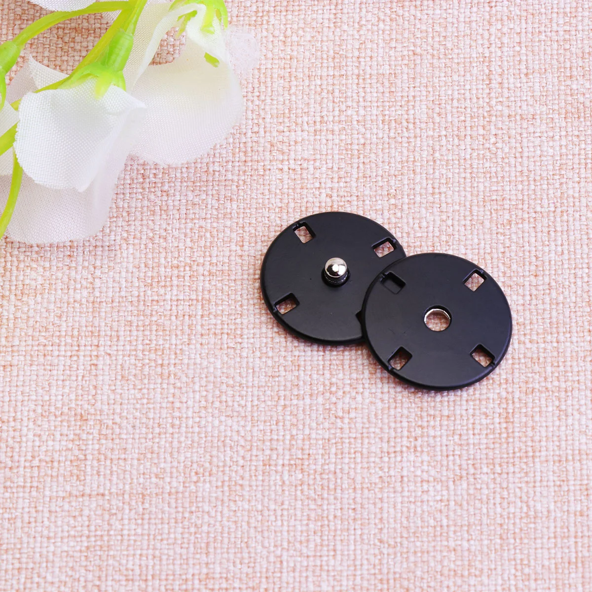 10pcs Sew- on Snap Button Alloy Snaps Fasteners Press Studs Buttons for Coat Clothing Jeans Jackets ( Dark Red )