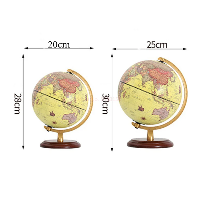 Retro Led World Earth Globe Map 360 Degree Rotating World Globe Geography Map All English Office Desk Decoration Table Lamp