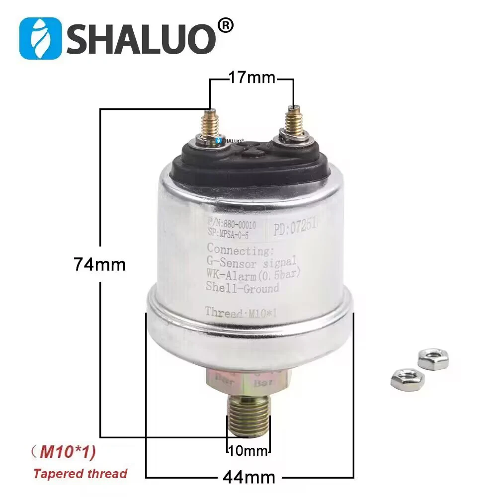 0-5bar 0-10bar 0 to 10 Bar M10*1 VDO Oil Pressure Sensor Switch Match With VDO Oil Pressure Gauge Diesel Generator Accessories