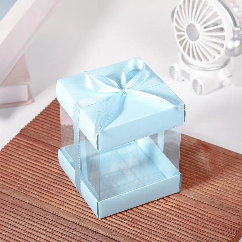 10Pcs Clear Favor Boxes, Clear Gift Boxes Mini Transparent Cube Macaron Boxes Candy Boxes for Wedding Favors Baby Shower