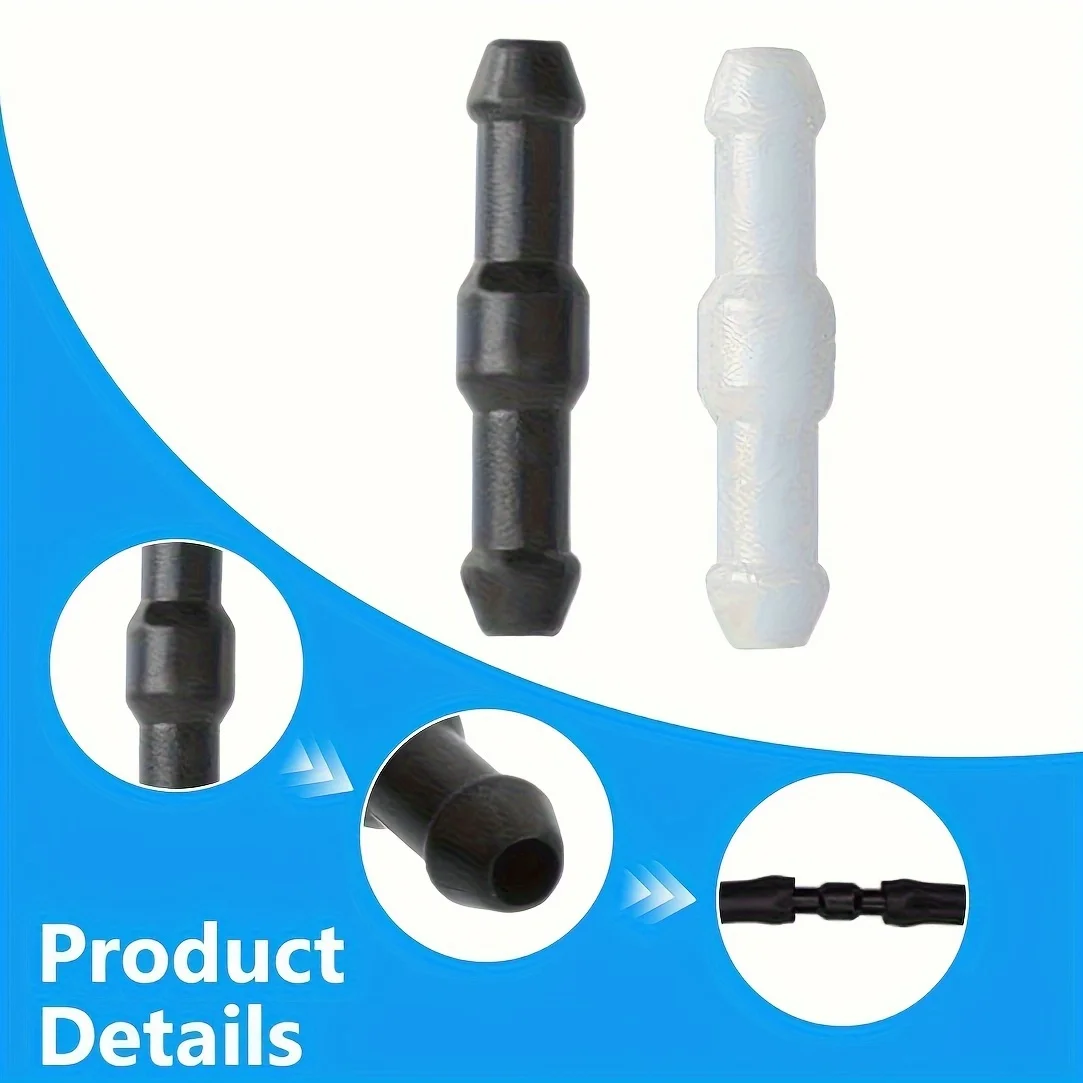 30Pcs 4mm Windscreen Washer Hose Connectors Insulating & Vacuum Hose Adapters for Car Windshield Washer Fluid Connection