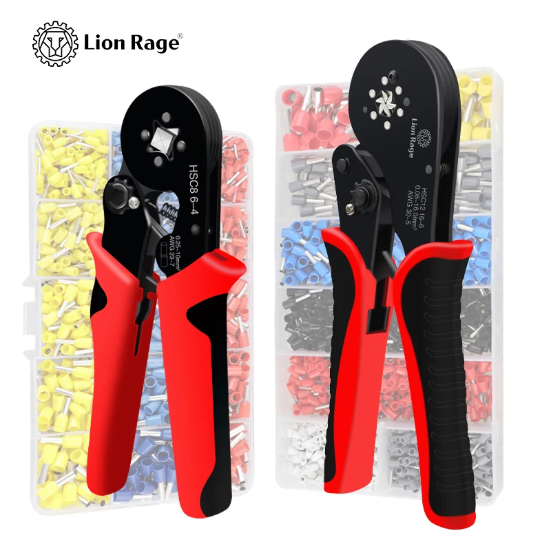 Tubular Terminal Crimping Alicadores com Caixa Hsc8 64a Fio Crimper Mini Virola Ferramentas Elétricas Doméstico Kit