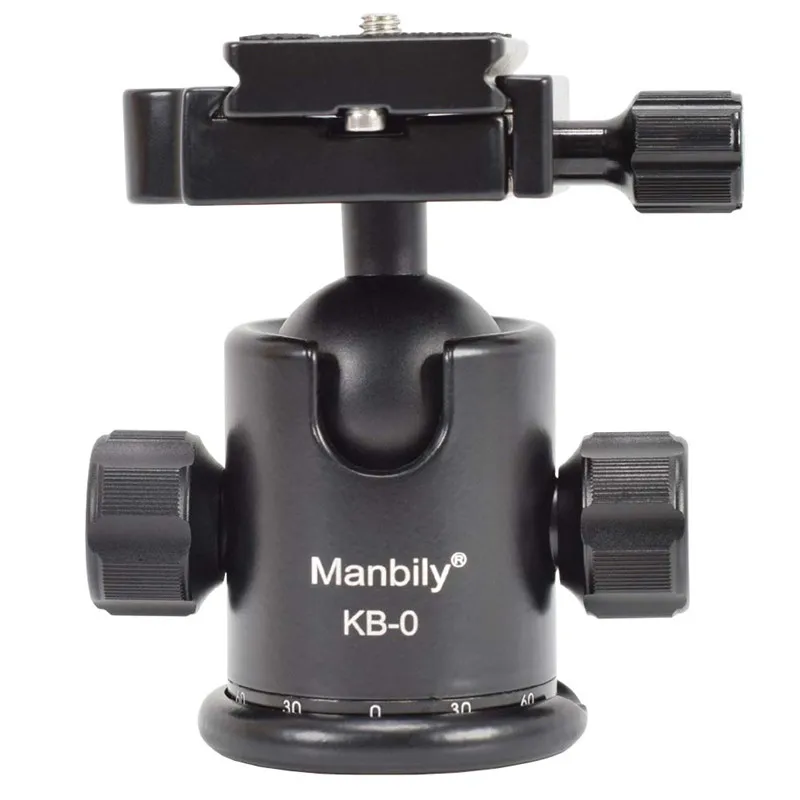 Manbily C-222 Carbon Fiber Portable Professional DSLR Camera Monopod & M1 Tripod Base & KB-0 Aluminum Tripod Ball Head Max:65\