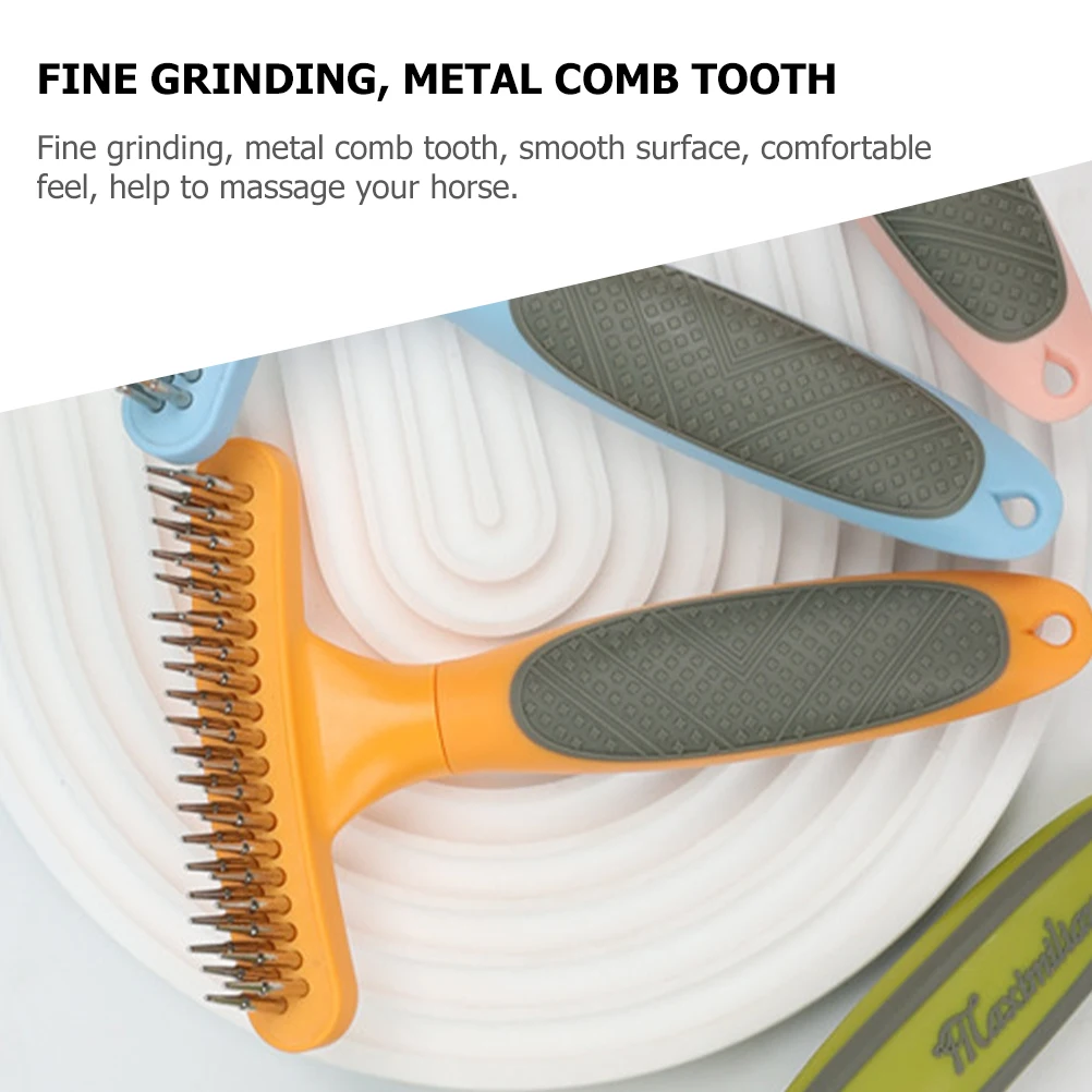 

Pet Double Row Rake Comb Smooth Metal Teeth Comfortable Handle Grooming Tool Dog Cat Accessories Hair Brush Removal Cleaner