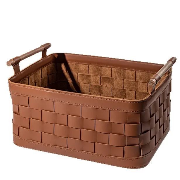 

Italian hand-woven storage basket, high-end storage box, sundries, dirty clothes basket cloakroom light luxury high-end storage
