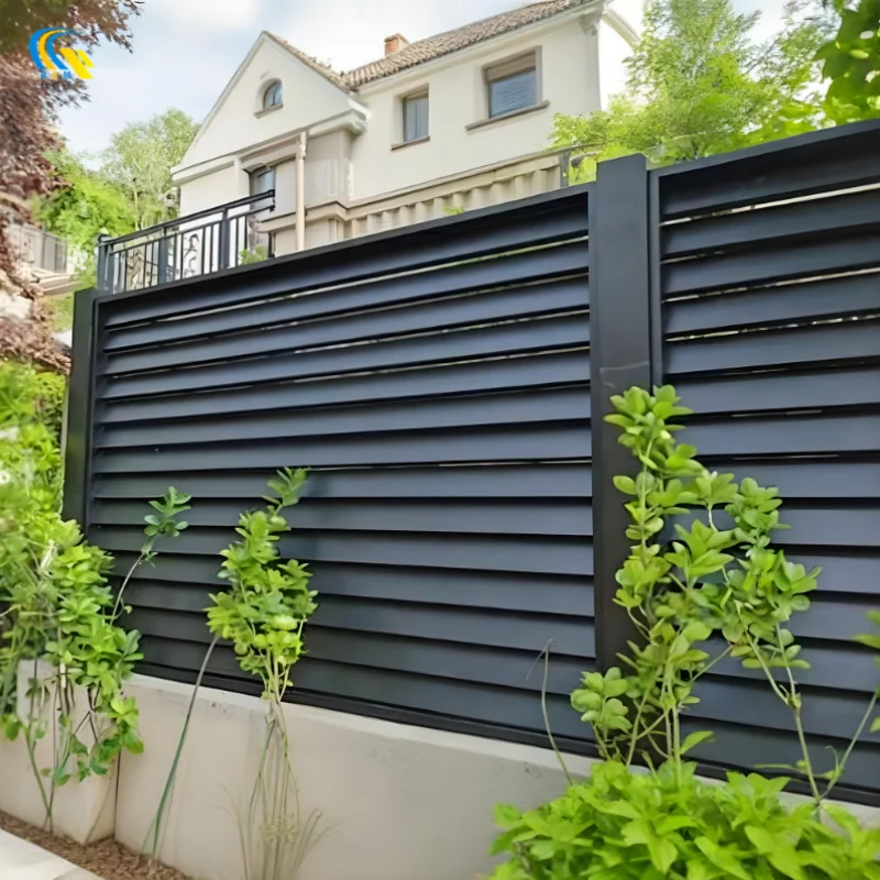 Modern  Designer Black Aluminum Alloy Garden Slat Fencing Secure Privacy Easy Assembly Nature Pressure Treated Farm Fence