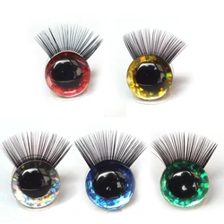10pcs Toy Eyes With Eyelash 12-30mm Eyelashes 3D Safety Glitter Toy Eyes Eyelash For DIY Plush DIY Doll Making