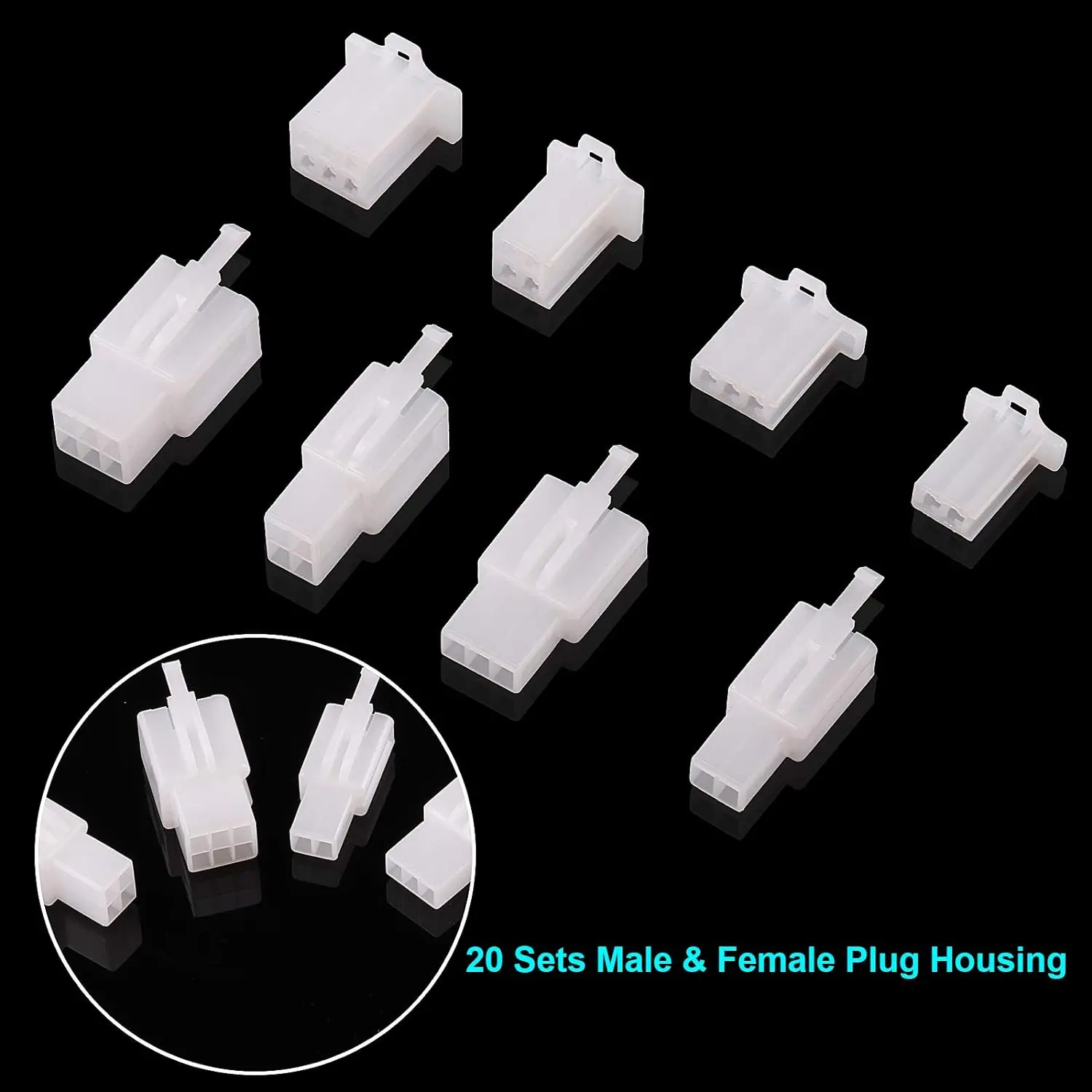 200PCS 2.8mm Automotive Connector Kit 2 3 4 6 Pin Electrical Wire Connectors Kit for Motorcycle Car Boats Electric Instruments