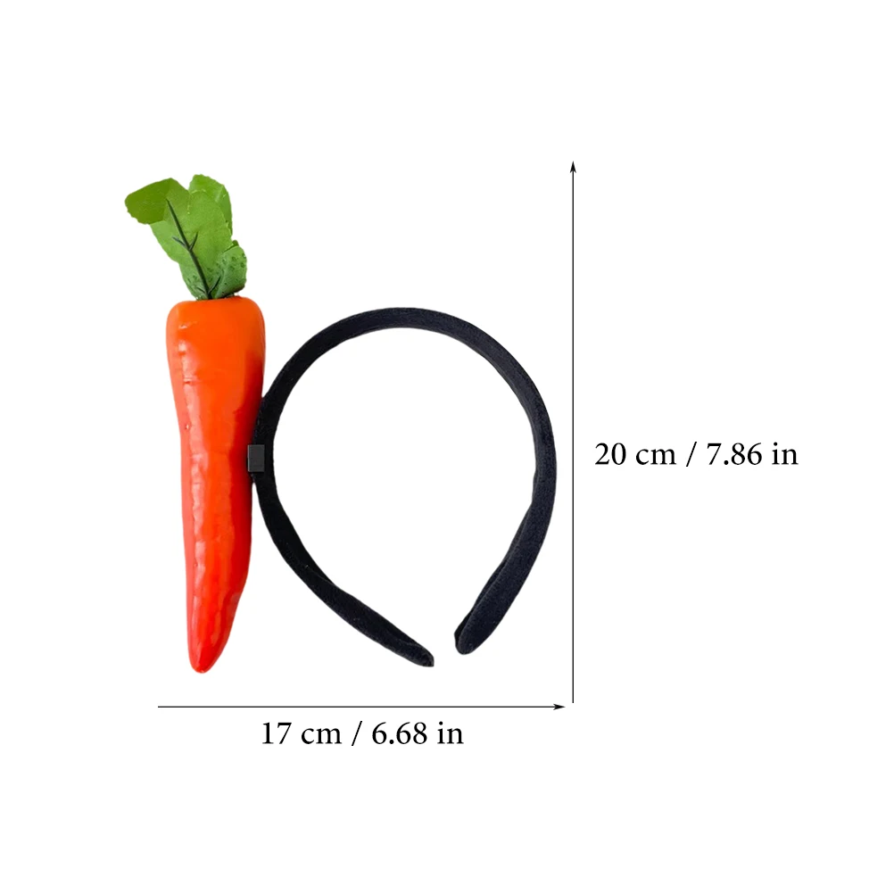 

Funny Carrot Headband Lightweight Vegetable Hair Clasp Comfortable Party Costume Cosplay Photo Prop Festival Carnival Masquerade