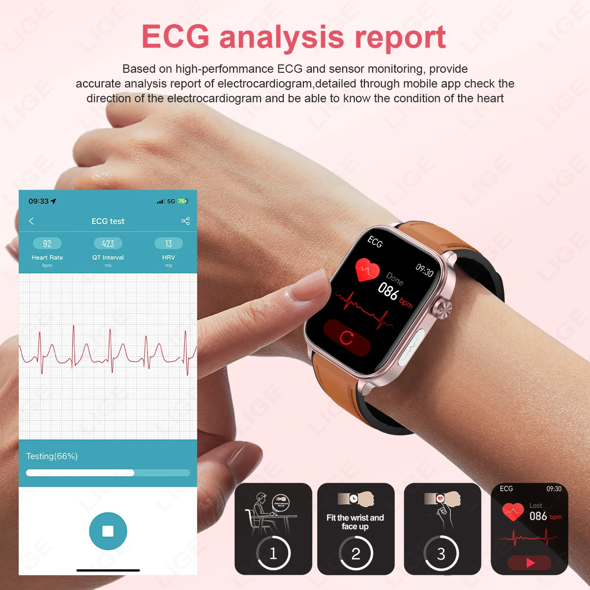 LIGE 2026 New Nursing-Grade ECG Smart Watch 1.96