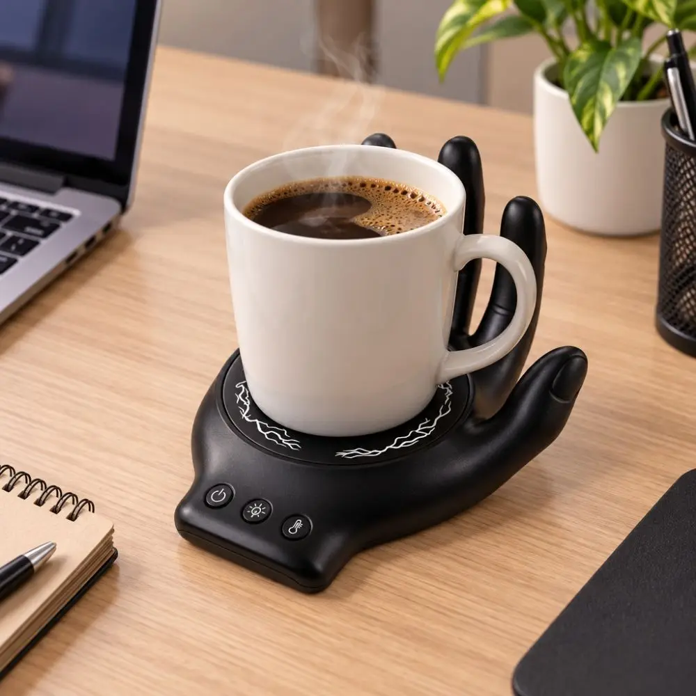 3 Temperature Settings Hand Palm Coffee Mug Warmer Automatic Shutdown Fast Heating Smart Cup Heater With Adjustable Light Silent