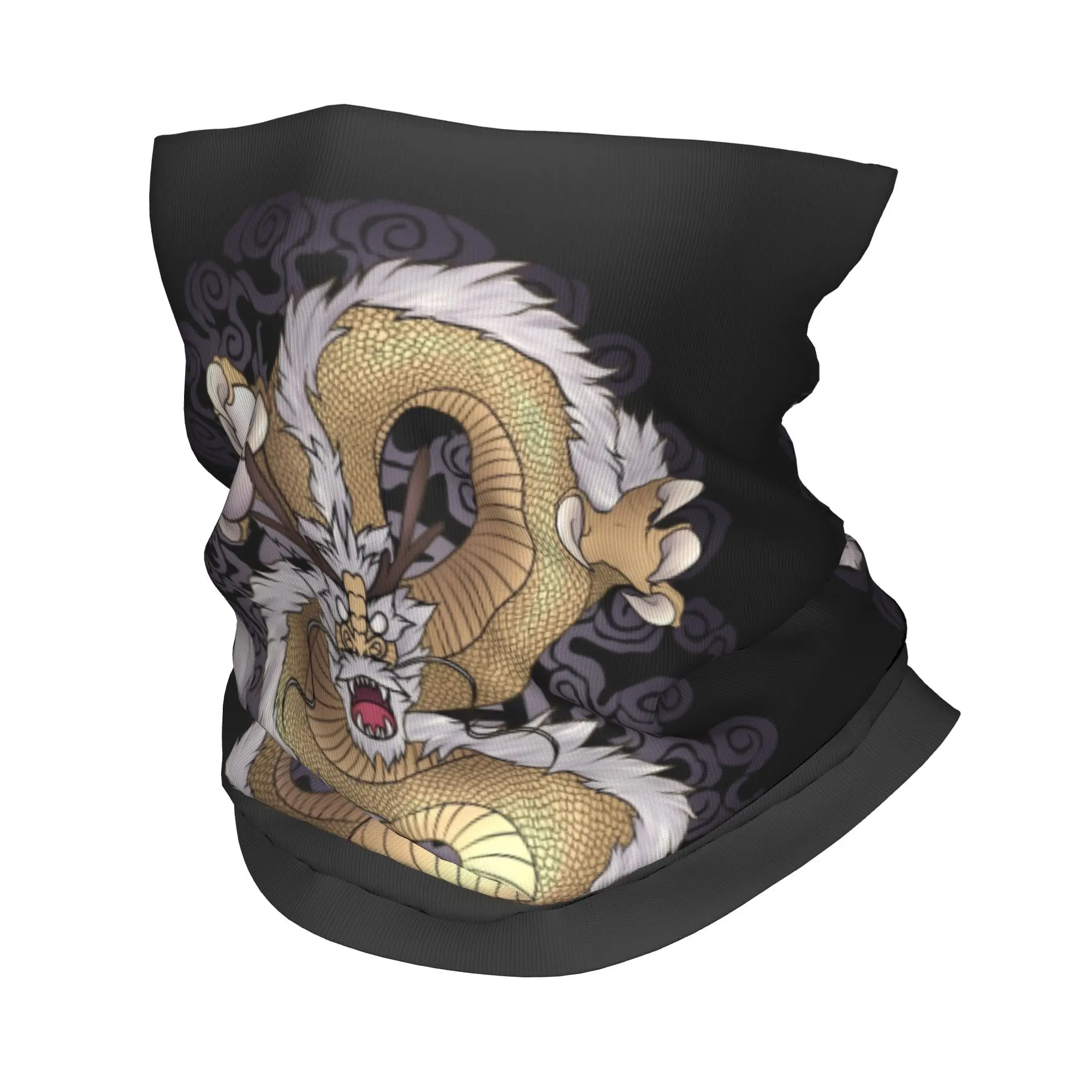 Custom Chinese Dragon Totem Pattern Winter Headband Neck Warmer Women Men Ski Camping Tube Scarf Tradition Asian Style Face