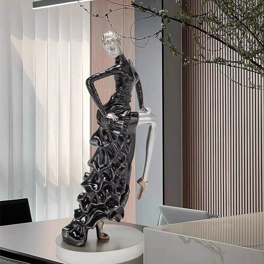 Creative girl ornament fiberglass figure porch TV cabinet living room decorative sculpture