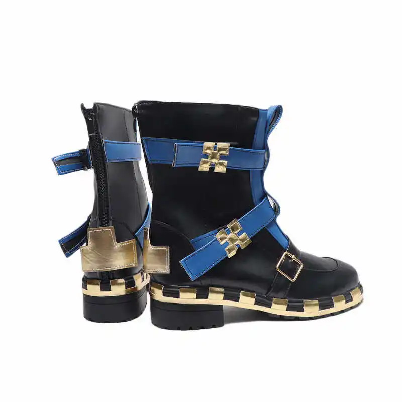 Anime Genshin Impact Kinich Cosplay Shoes Black Short PU Leather Boots For Halloween Carnival