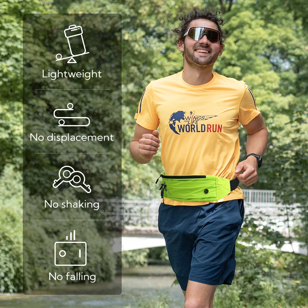 WATERFLY Belt Bag Fanny Pack Running Waist Pack Sport Workout Exercise Fitness Runner Belt For Men Women Jogger Slim Waistband